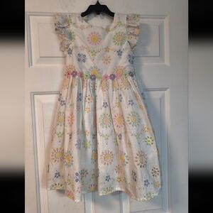 Laura Ashley Floral Embroidered Multicolor Kids Dress Girls 6X